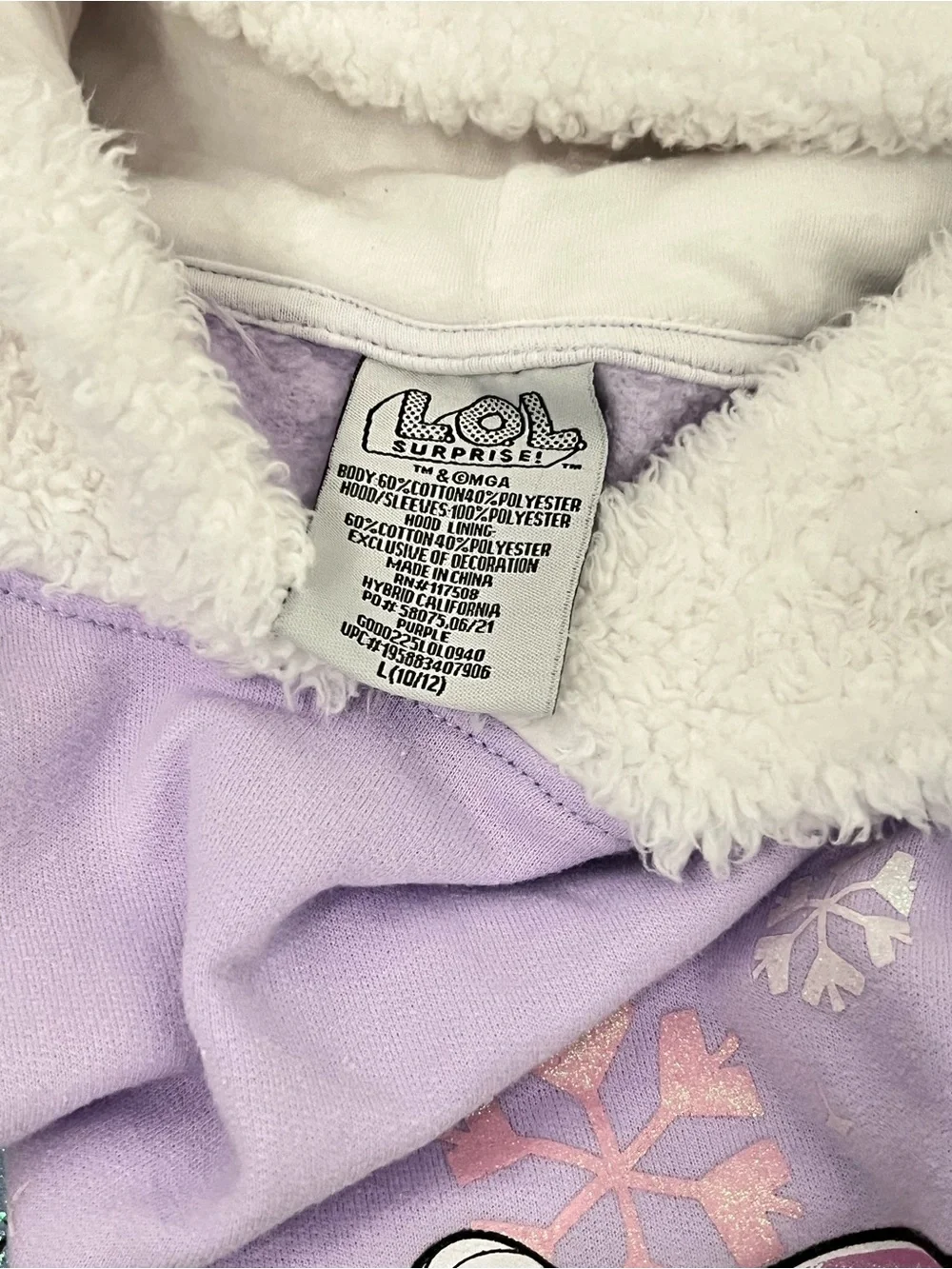 LOL Surprise! Girls Cozy Sherpa Hoodie & Jogger Set Size L 10/12 Purple Blue